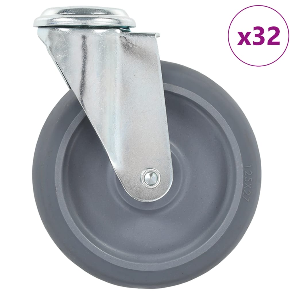 32 pcs Bolt Hole Swivel Casters 125 mm