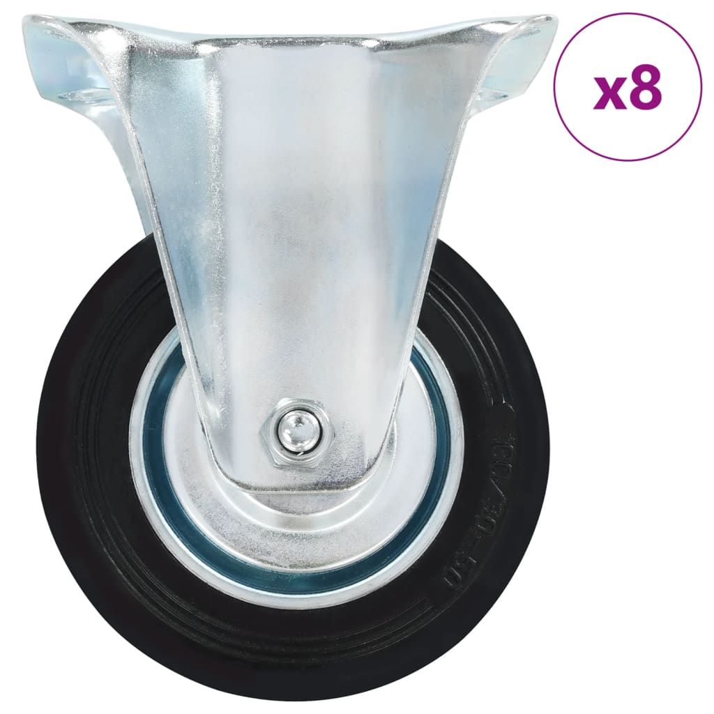 8 pcs Fixed Casters 100 mm