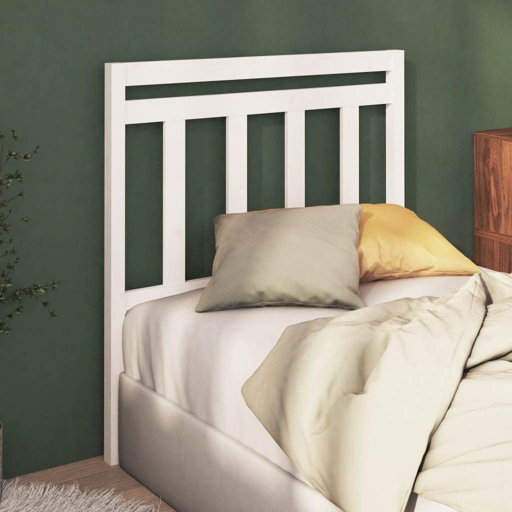 Bed Headboard White 106x4x100 cm Solid Wood Pine