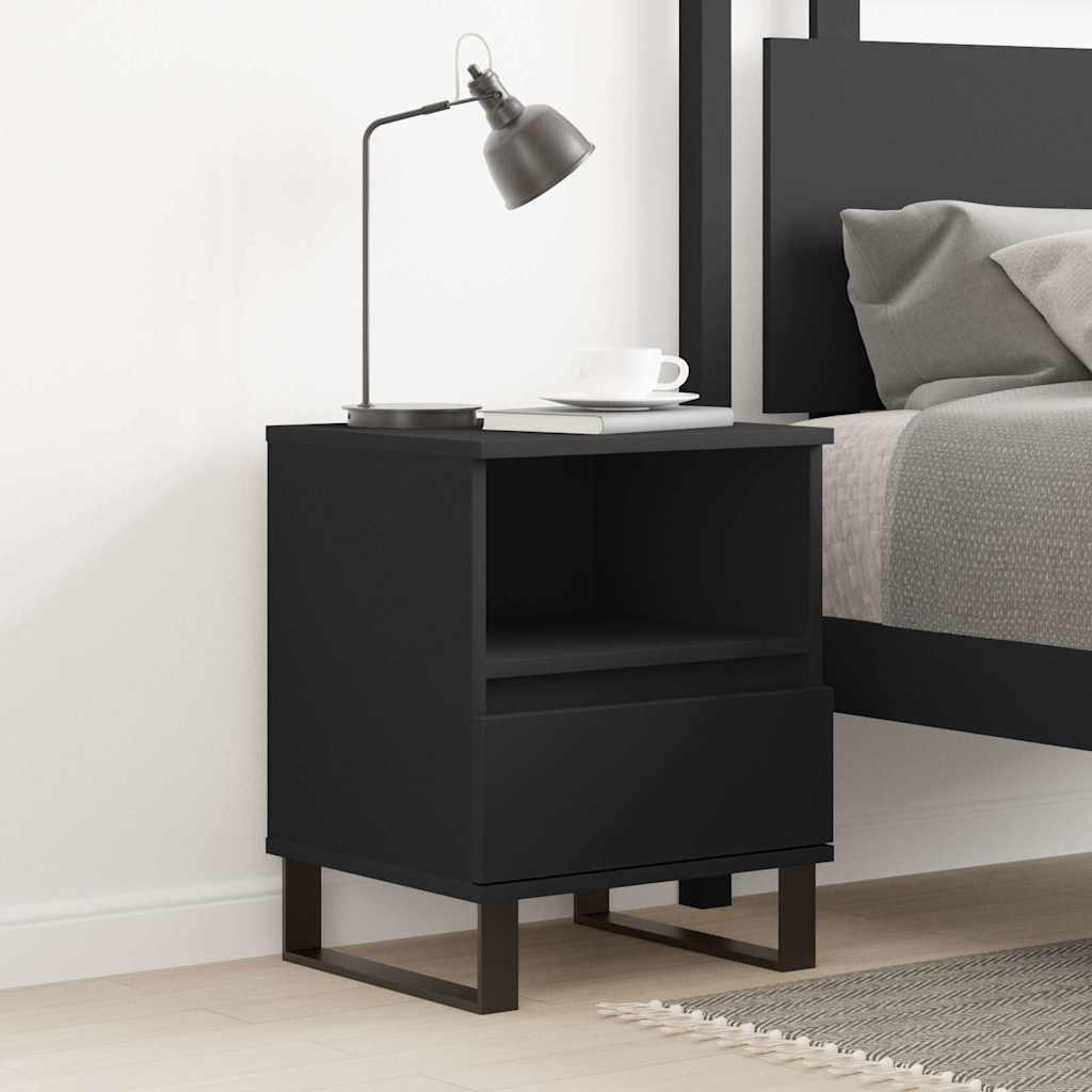 Bedside Cabinet Black 40x35x50 cm Engineered Wood