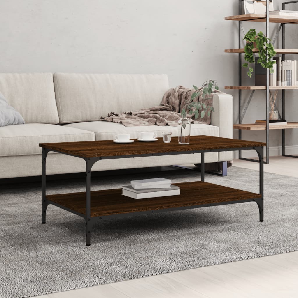 Coffee Table Brown Oak 100x55x40 cm Engineered Wood