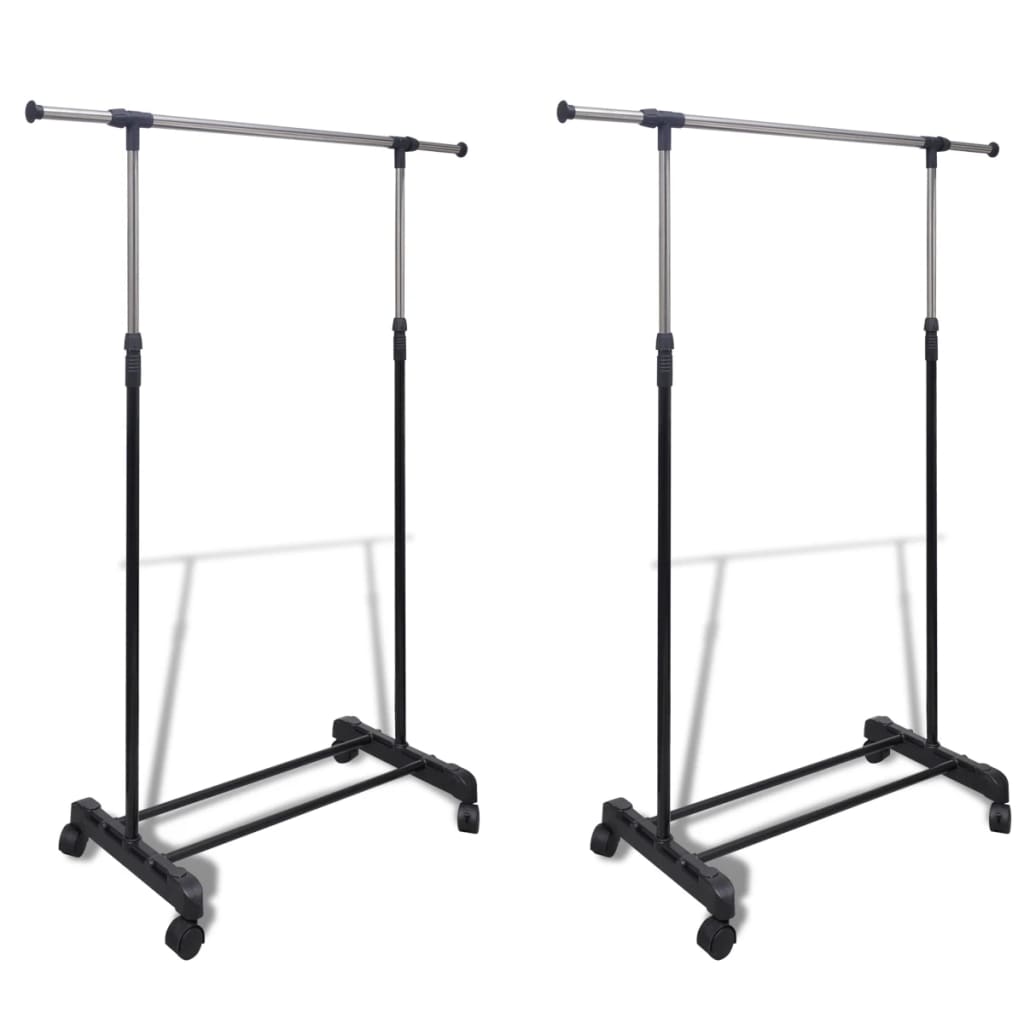 Adjustable Clothes Racks 2 pcs 1 Hanging Rail