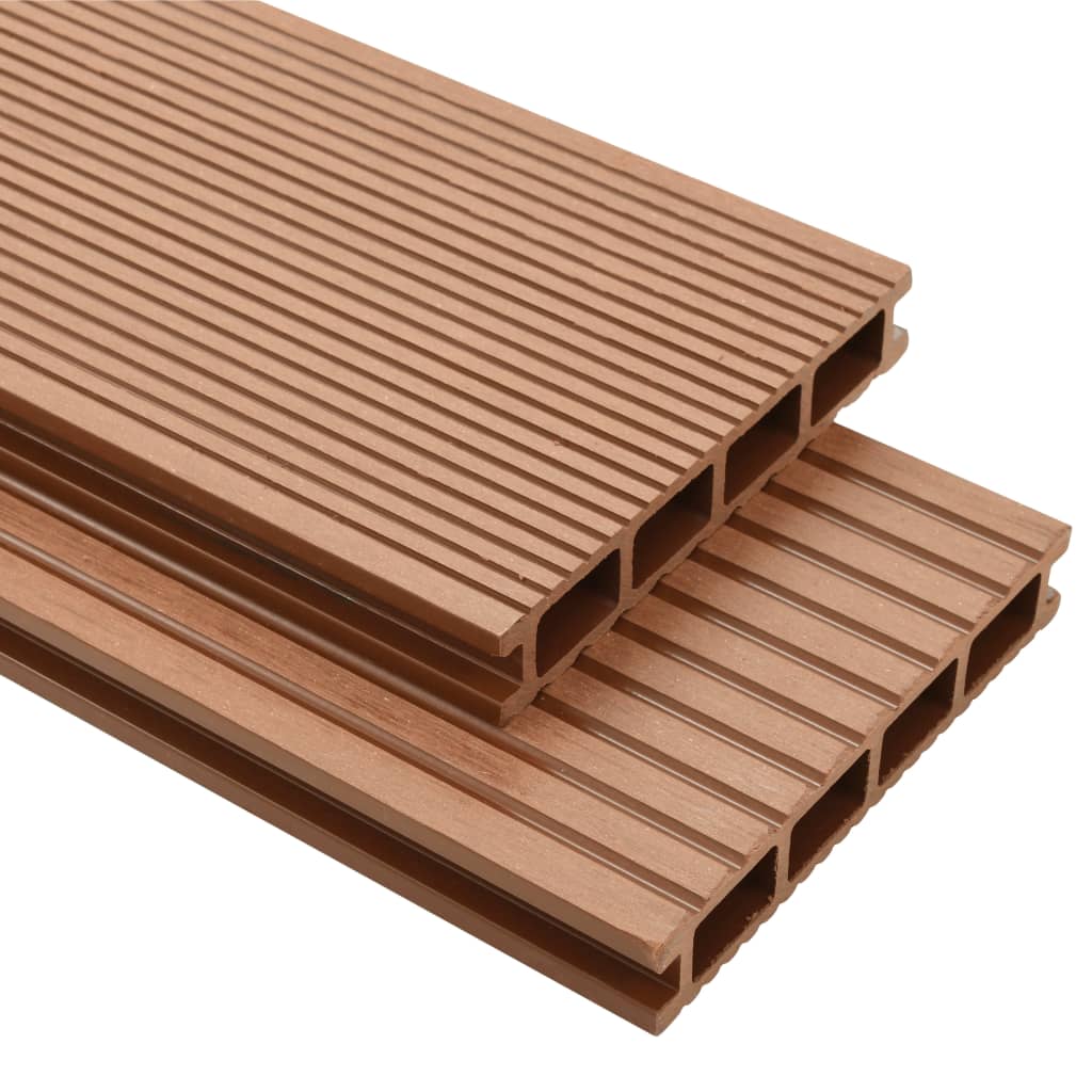 WPC Decking Boards with Accessories 26 m² 2.2 m Brown