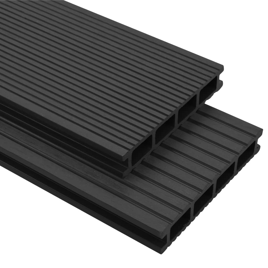 WPC Decking Boards with Accessories 16 m² 2.2 m Anthracite