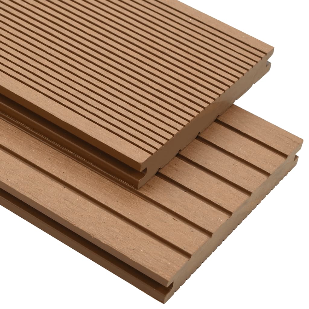 WPC Solid Decking Boards with Accessories 20 m² 2.2 m Teak