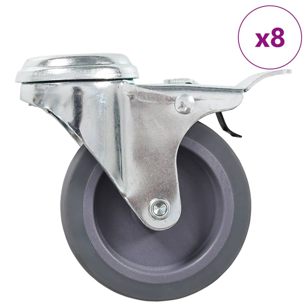 8 pcs Bolt Hole Swivel Casters 75 mm