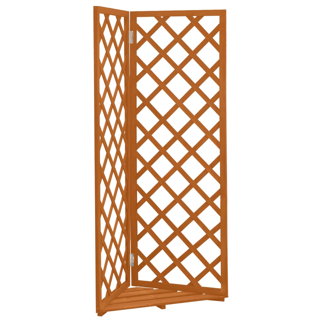 Corner Trellis Planter Orange 50x50x145 cm Solid Firwood