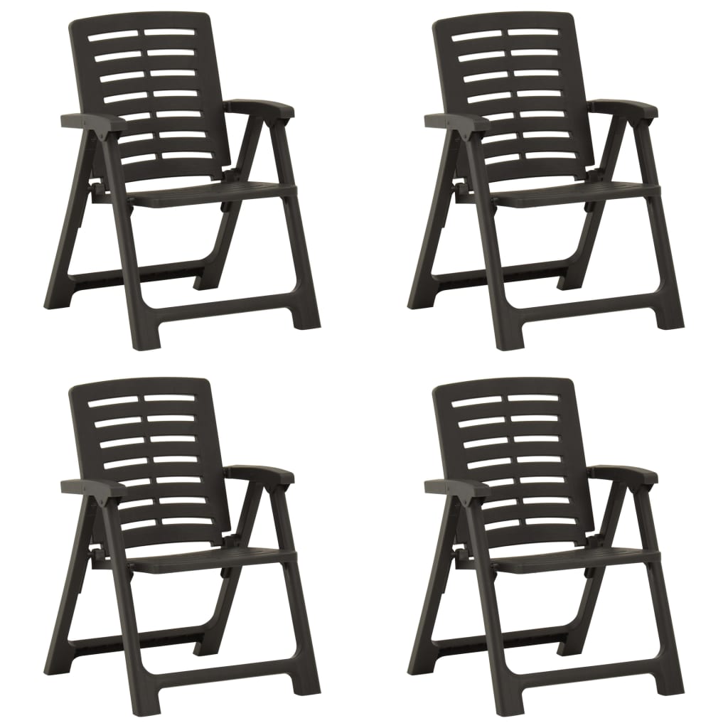 Garden Chairs 4 pcs Plastic Anthracite