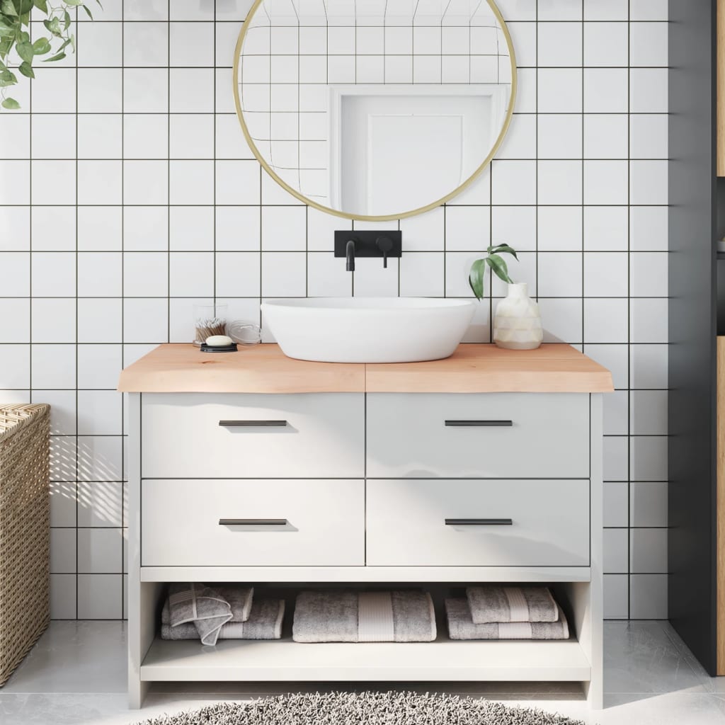 Bathroom Countertop 120x50x(2-6) cm Untreated Solid Wood