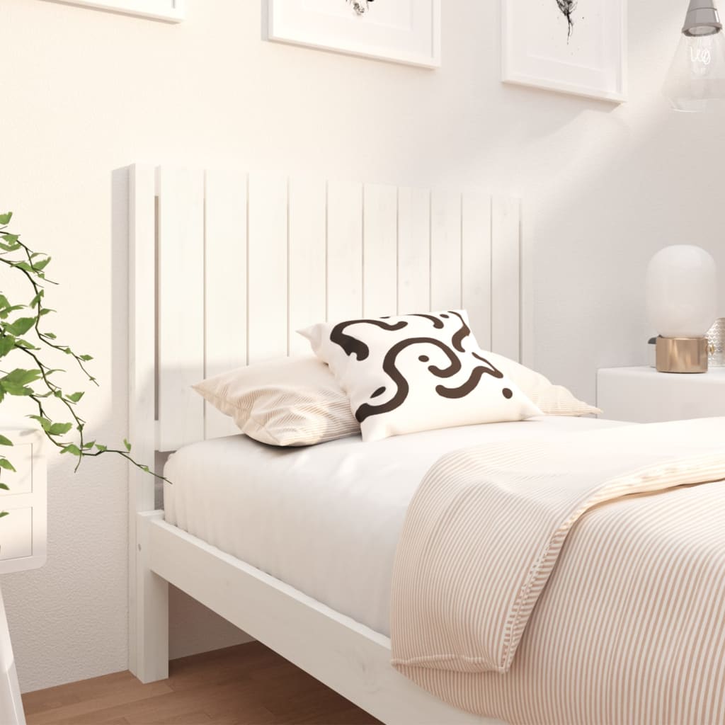 Bed Headboard White 105.5x4x100 cm Solid Wood Pine