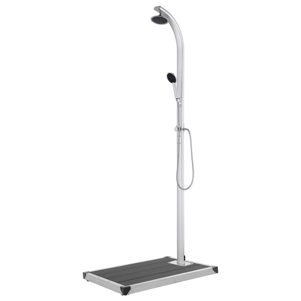 Garden Shower with Grey Base 220 cm Aluminium