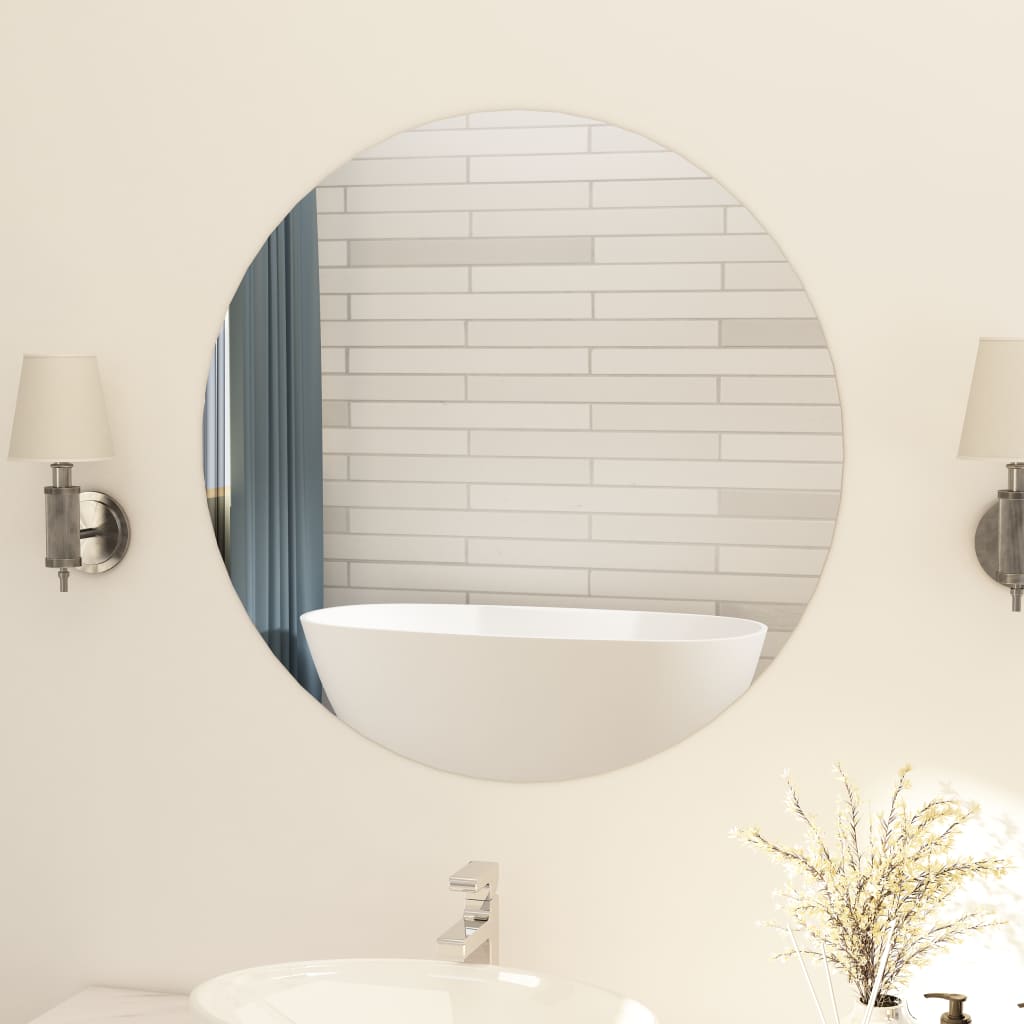 Frameless Mirror Round 80 cm Glass