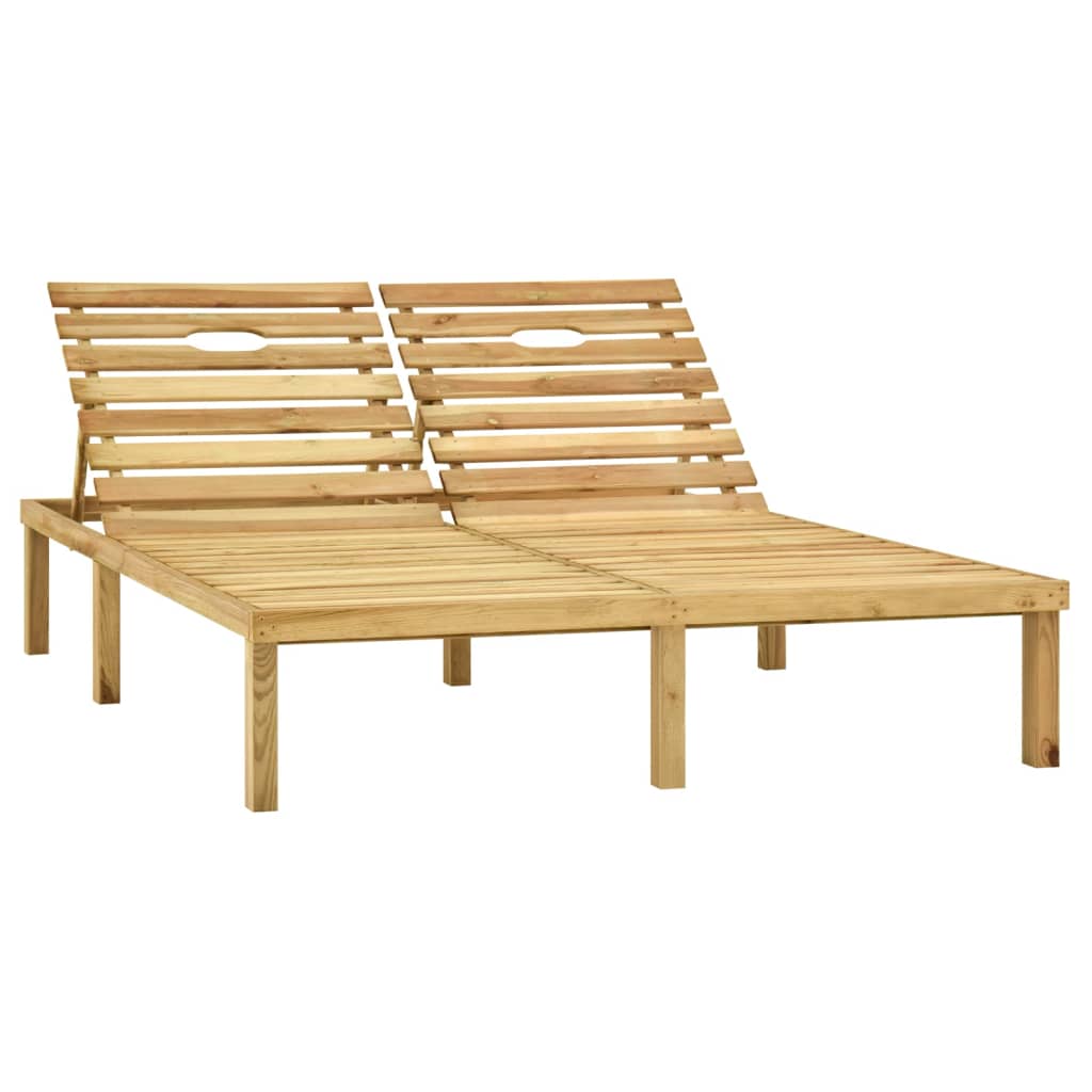 Double Sun Lounger Green Impregnated Pinewood