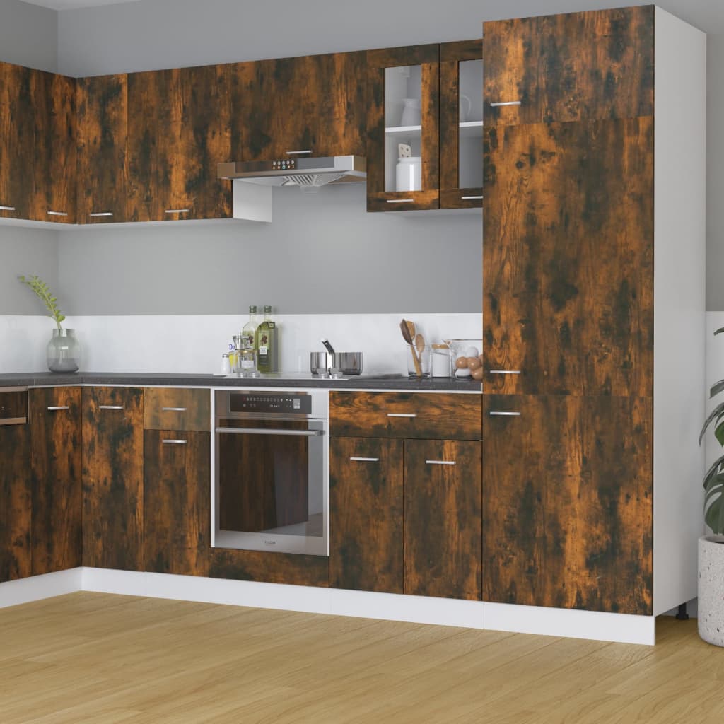 Hanging Glass Cabinet Smoked Oak 60x31x60 cm Engineered Wood