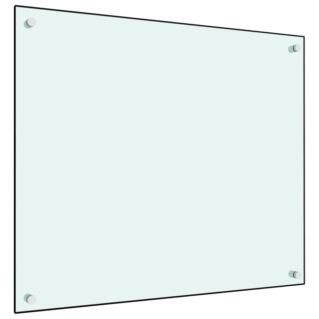 Kitchen Backsplash White 70 x 60 cm Tempered Glass