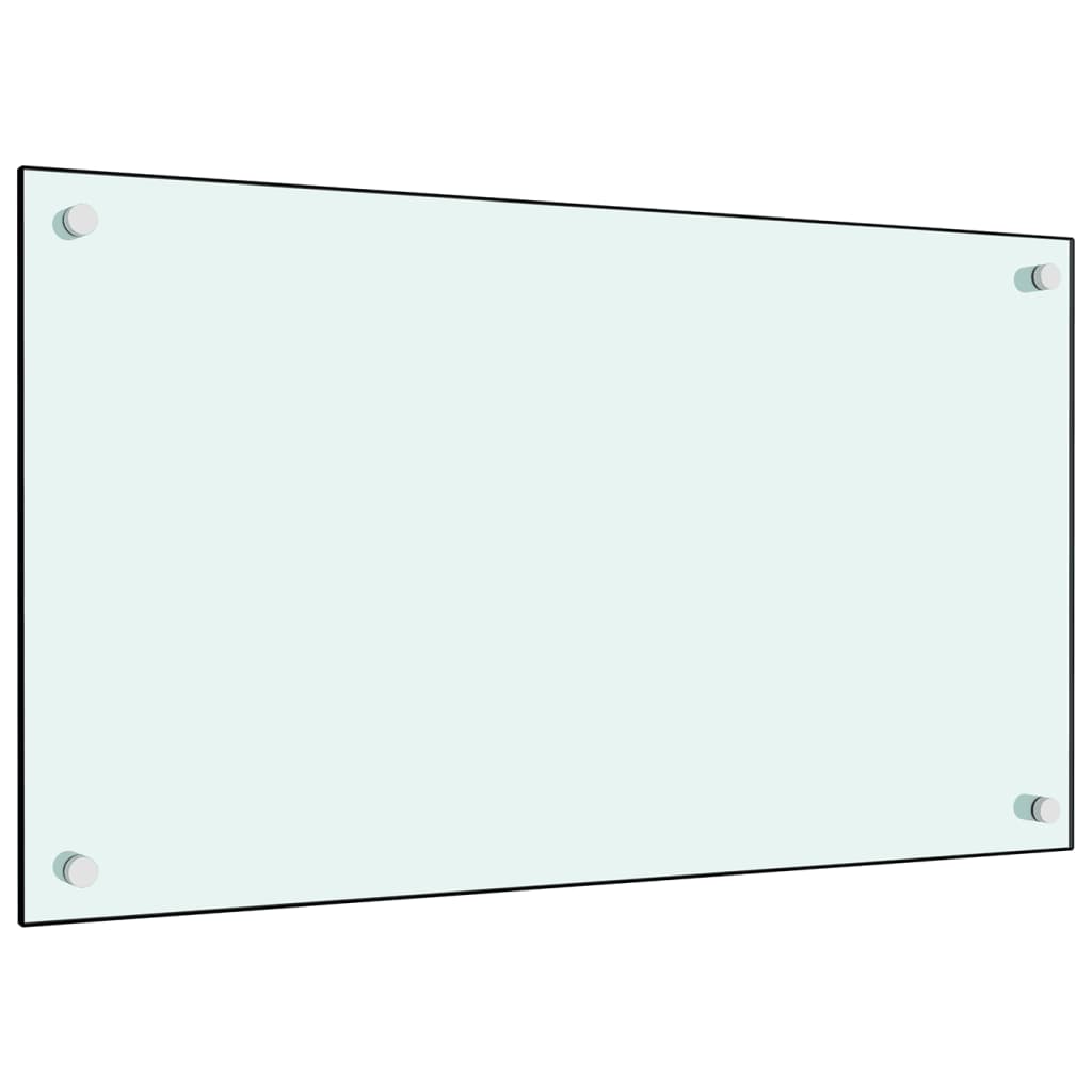 Kitchen Backsplash White 70 x 40 cm Tempered Glass