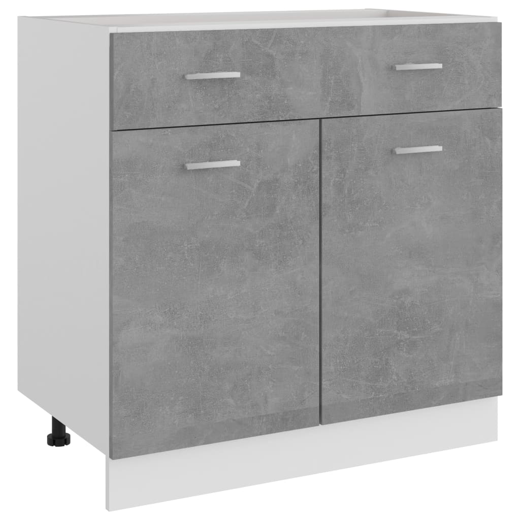 Drawer Bottom Cabinet Concrete Grey 80x46x81.5 cm Engineered Wood