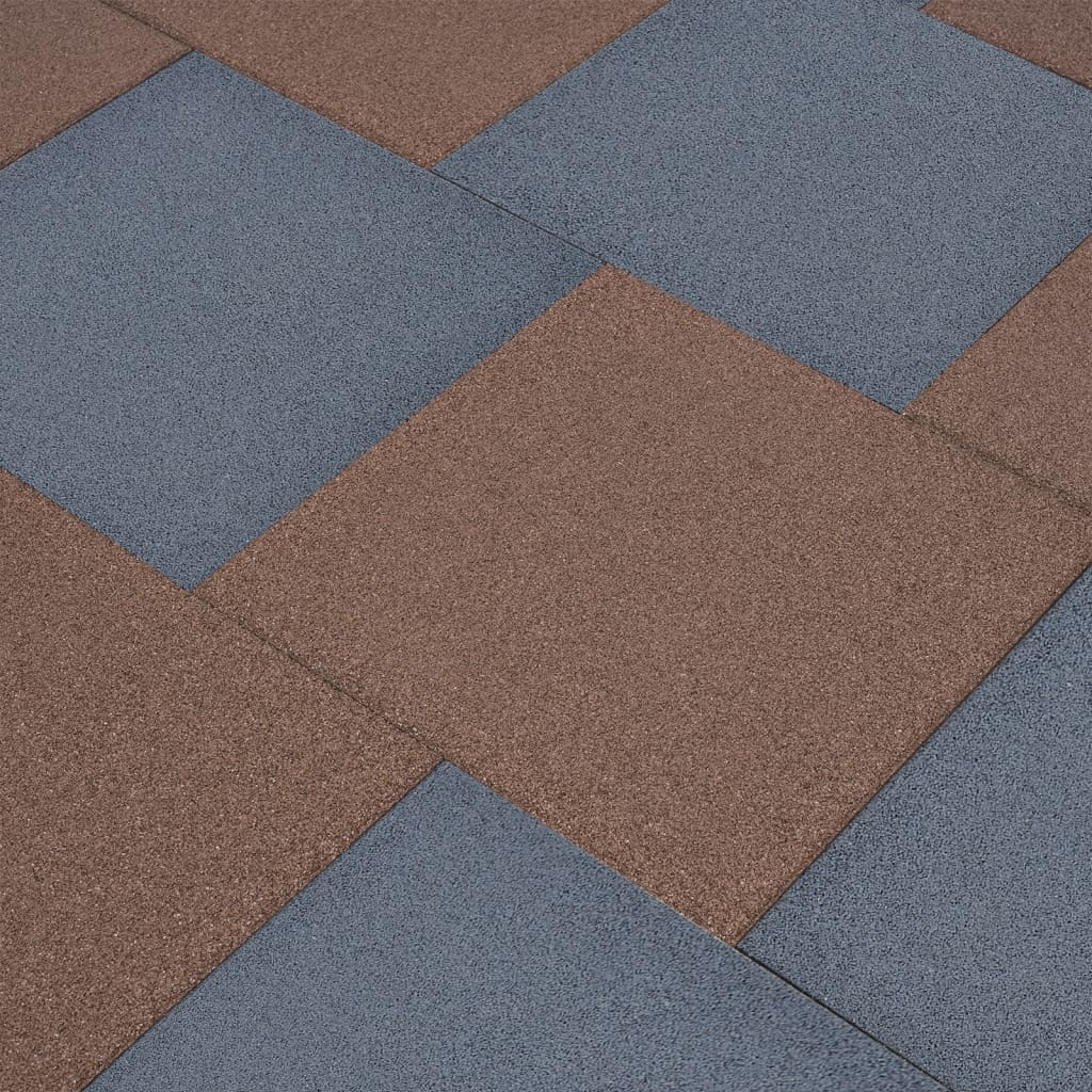 Fall Protection Tiles 18 pcs Rubber 50x50x3 cm Grey