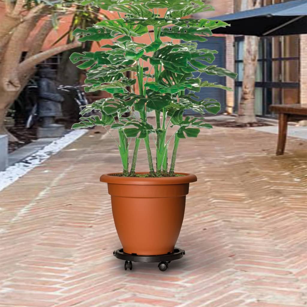 Plant Trolleys with Wheels 3 pcs Diameter 30 cm Black 170 kg