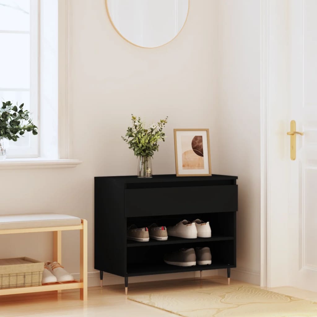 Shoe Cabinet Black 70x36x60 cm Engineered Wood
