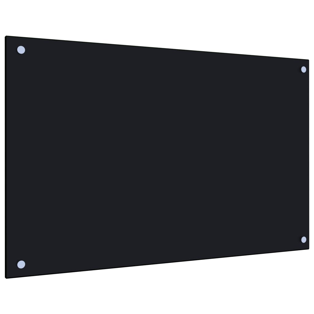 Kitchen Backsplash Black 80 x 50 cm Tempered Glass