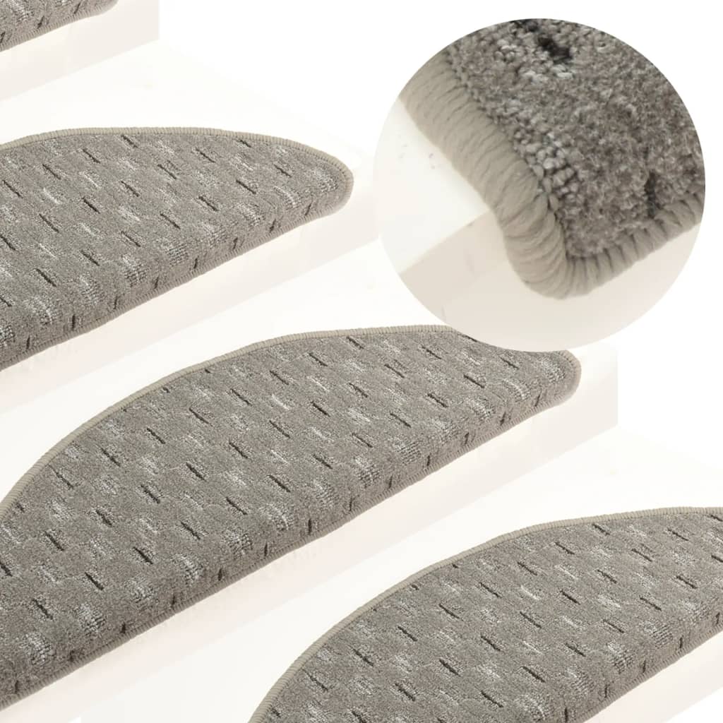 Carpet Stair Treads 15 pcs Grey 65x21x4 cm