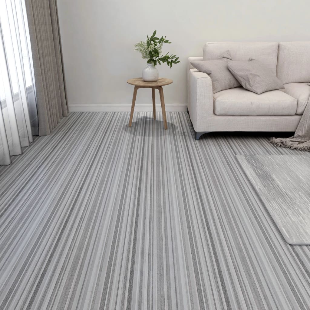 Self-adhesive Flooring Planks 55 pcs PVC 5.11 m² Light Grey