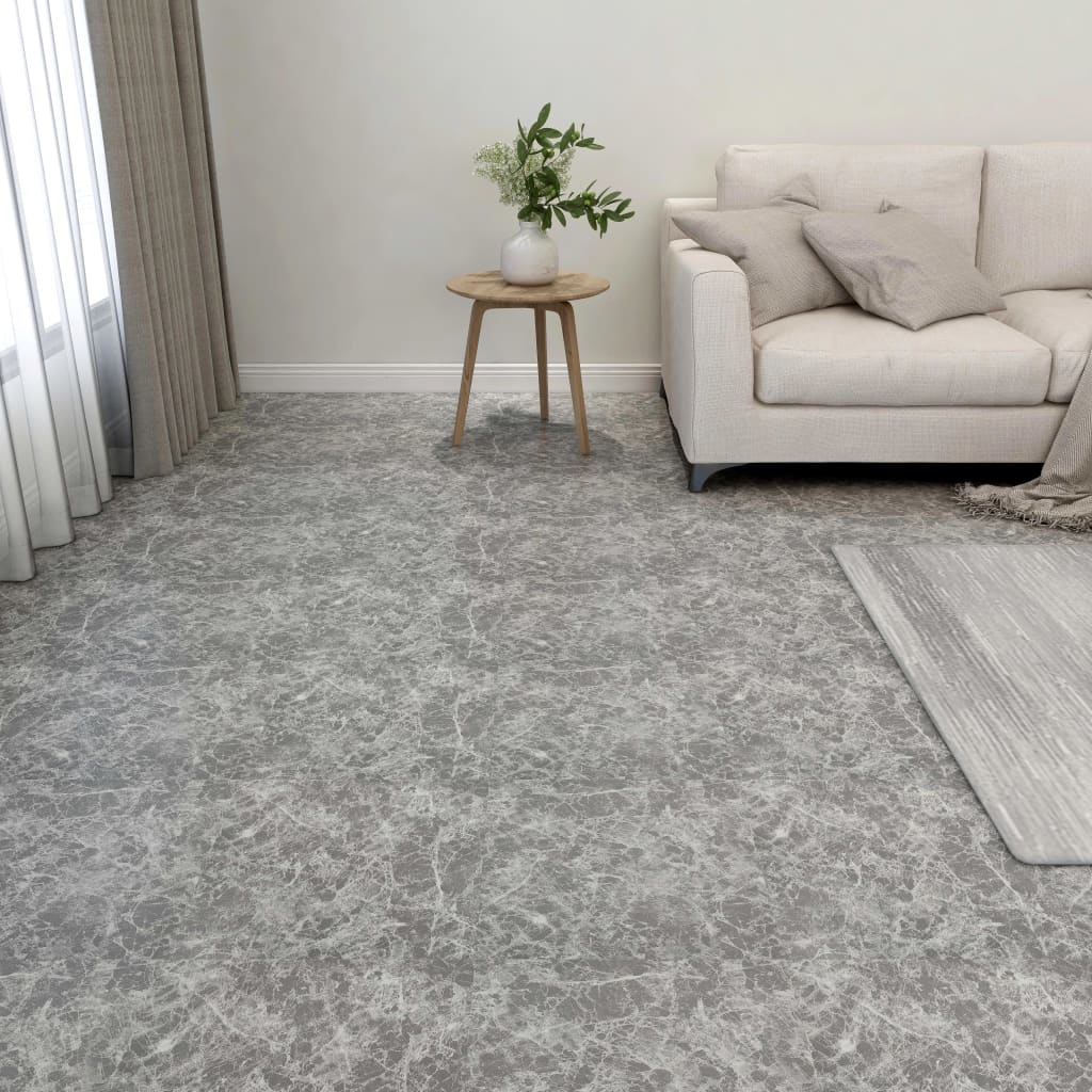 Self-adhesive Flooring Planks 20 pcs PVC 1.86 m² Concrete Grey