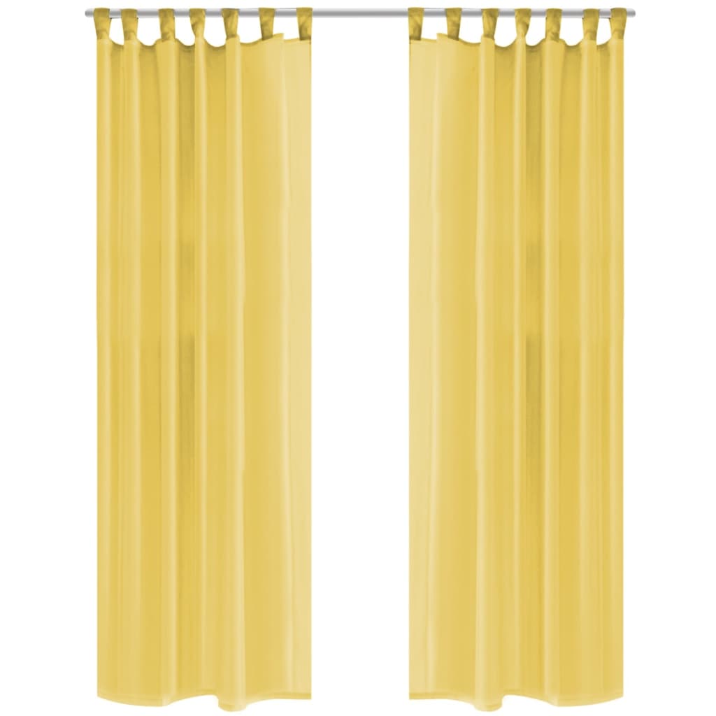 Voile Curtains 2 pcs 140x175 cm Yellow