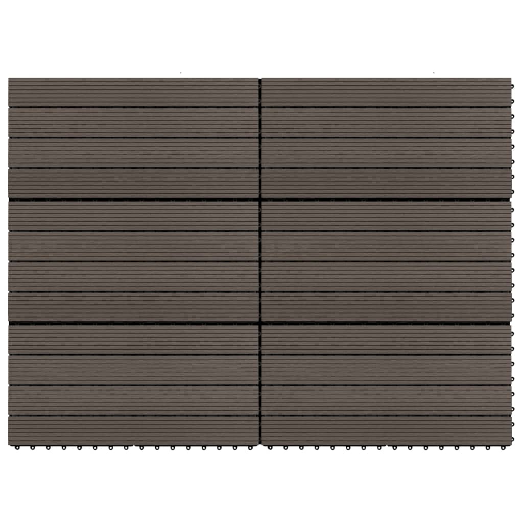 Decking Tiles 6 pcs WPC 60x30 cm 1.08 m² Dark Brown