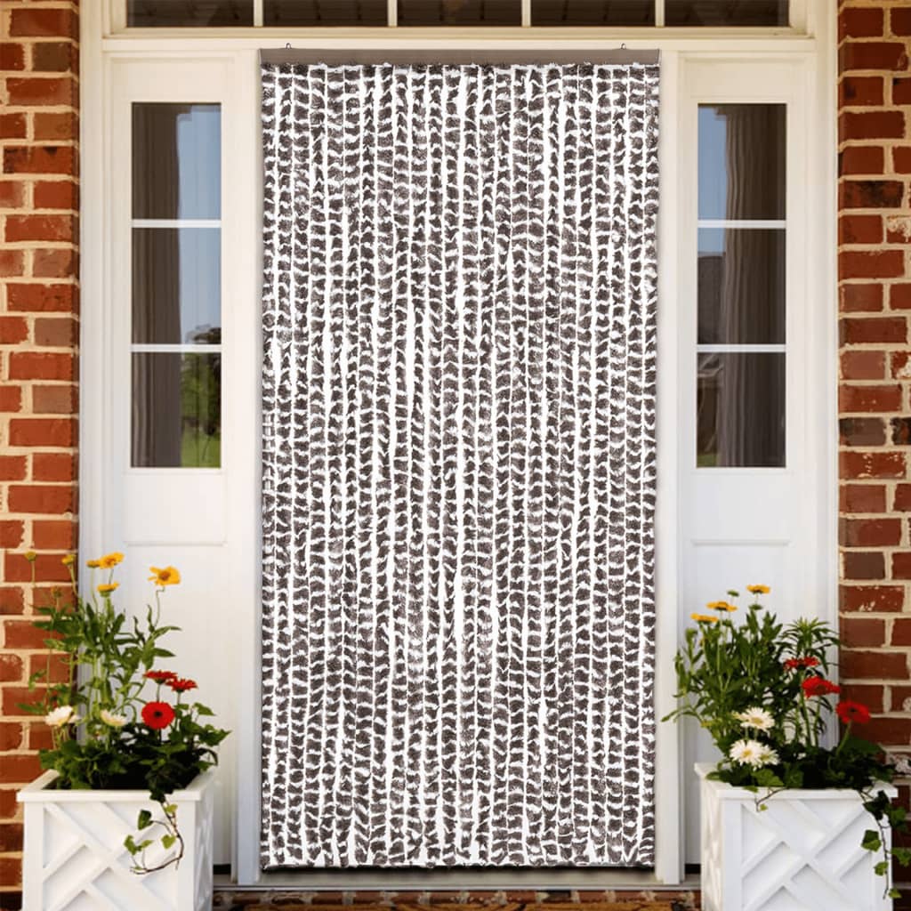 Insect Curtain Taupe and White 100x220 cm Chenille