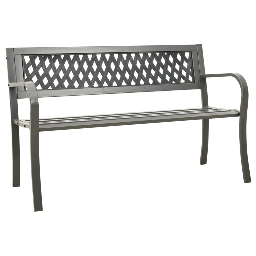 Garden Bench 125 cm Steel Grey