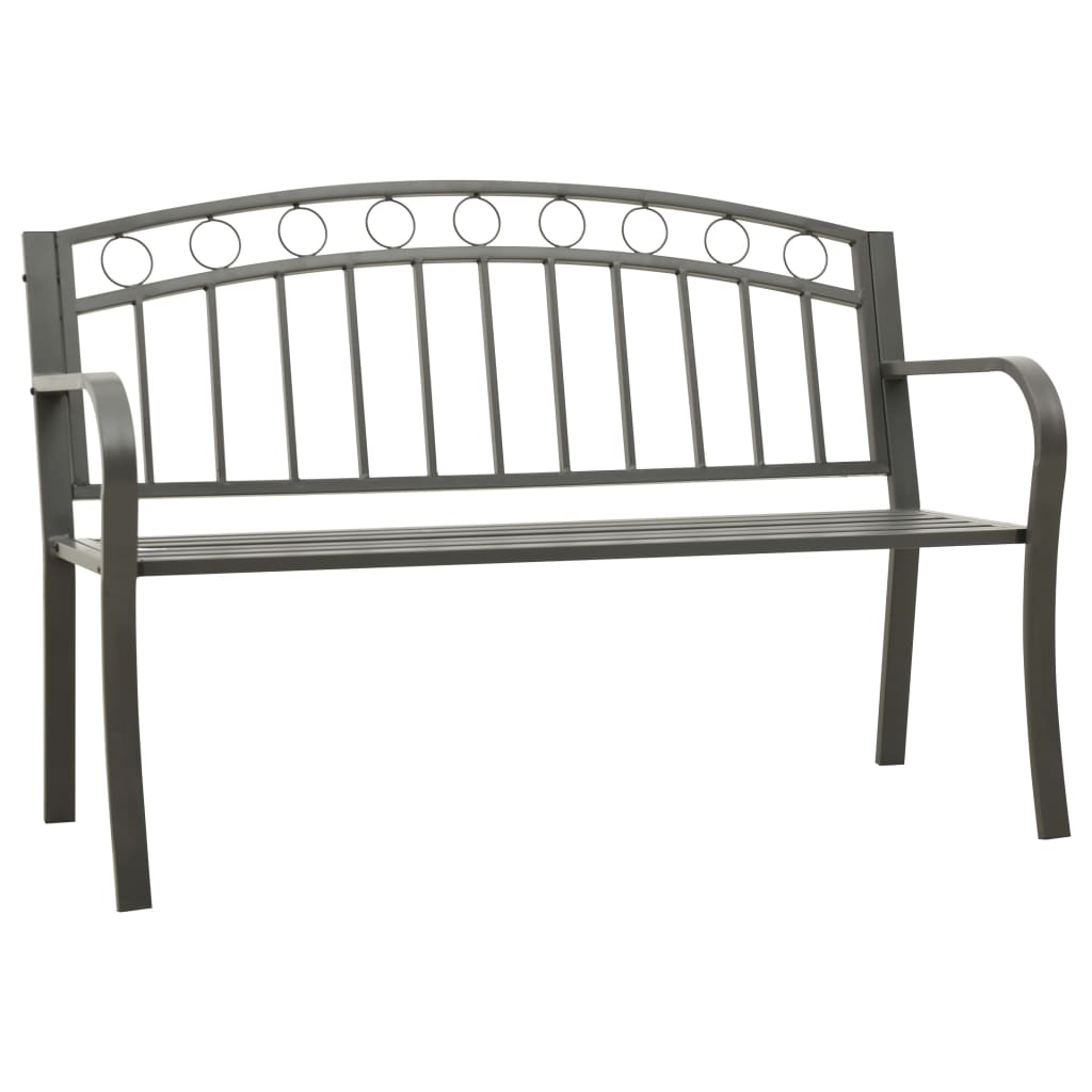 Garden Bench Grey 120 cm Steel