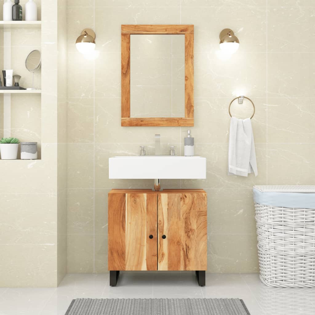 Mirror 70x50 cm Solid Wood Acacia and Glass