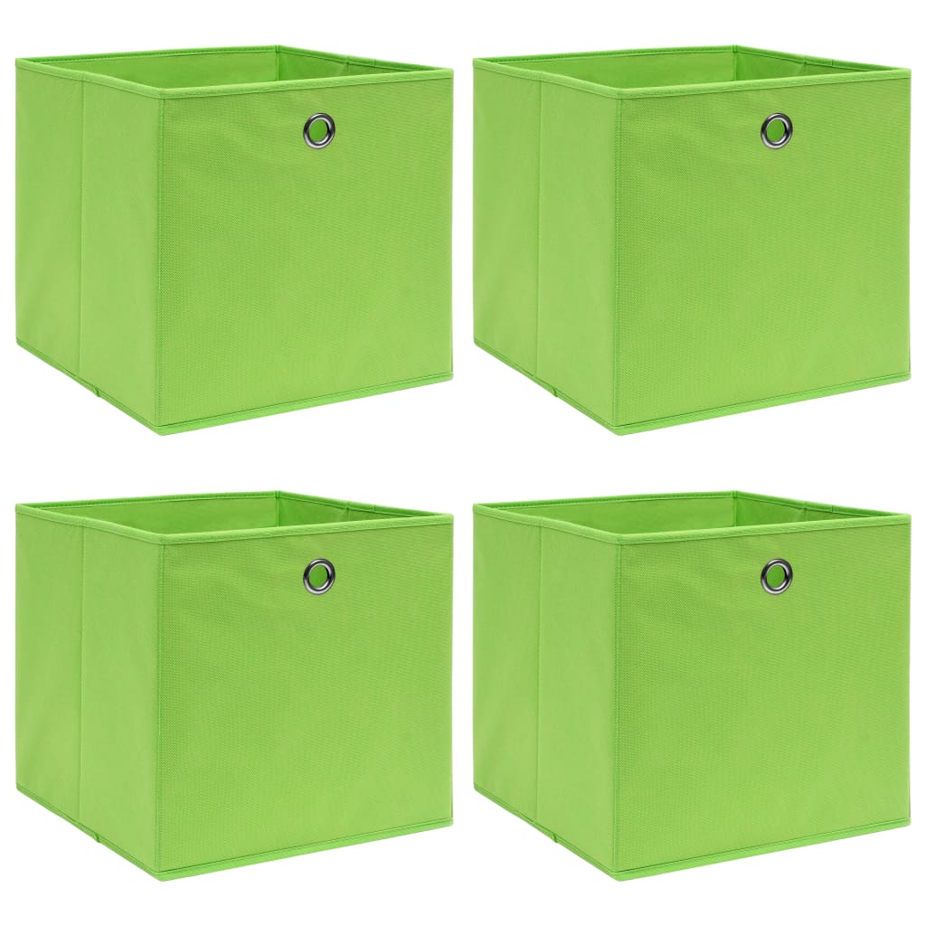 Storage Boxes 4 pcs Green 32x32x32 cm Fabric
