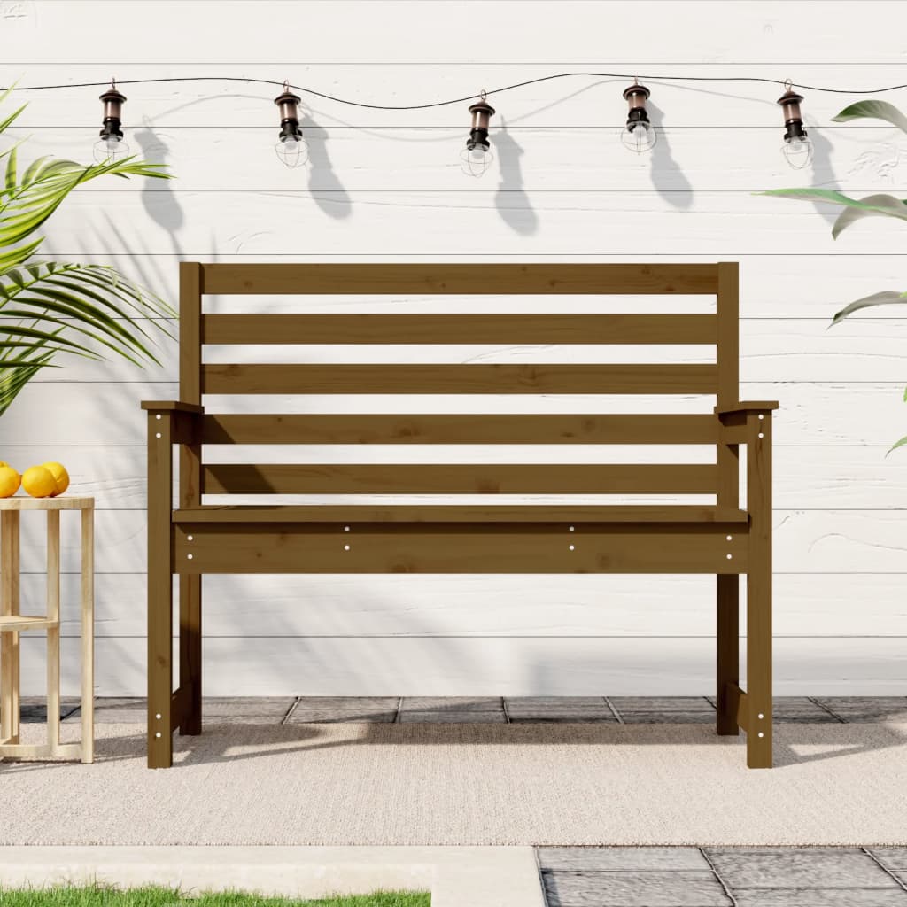 Garden Bench Honey Brown 109x48x91.5 cm Solid Wood Pine