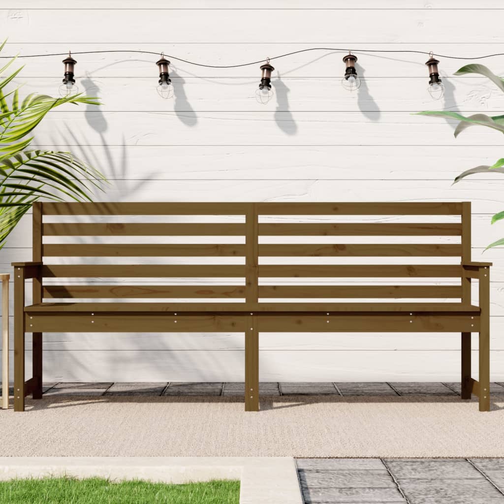 Garden Bench Honey Brown 203.5x48x91.5 cm Solid Wood Pine