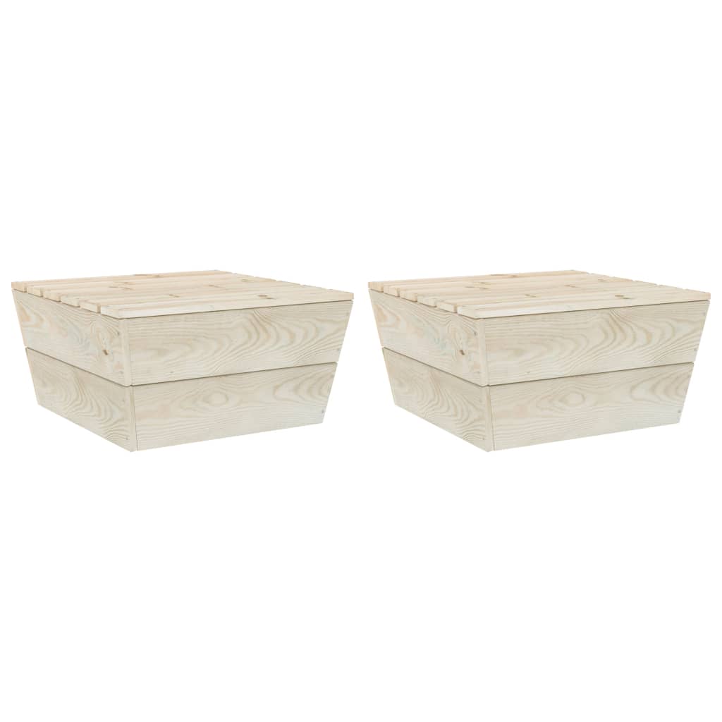 Garden Tables 2 pcs 60x60x30 cm Impregnated Spruce Wood