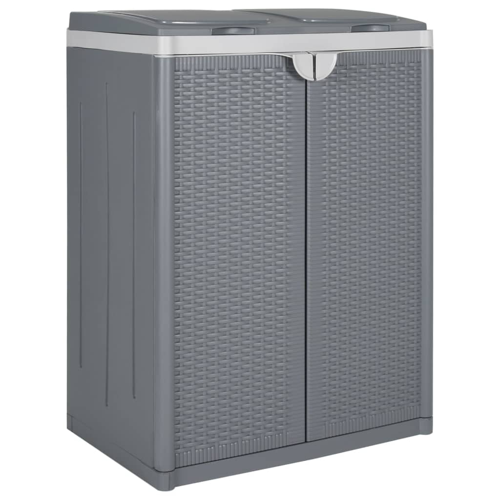 Trash Bin with 2 Doors Grey 65x45x88 cm PP