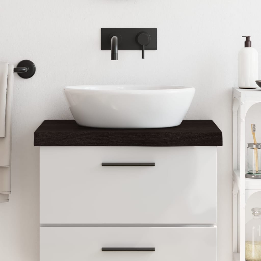 Bathroom Countertop Dark Grey 60x50x(2-6) cm Treated Solid Wood
