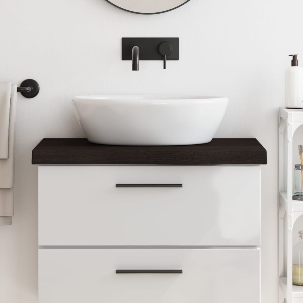 Bathroom Countertop Dark Brown 80x30x(2-6) cm Treated Solid Wood