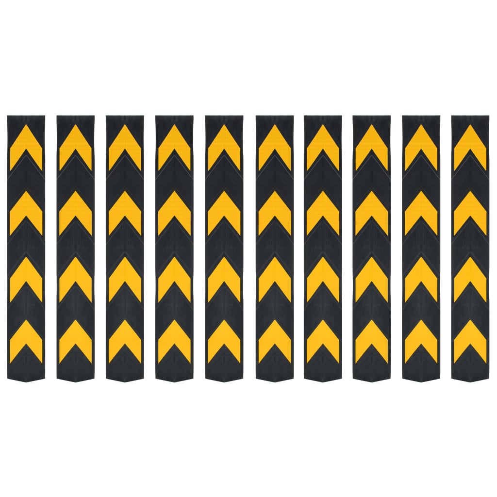 Reflective Corner Guards 10 pcs Rubber 80 cm