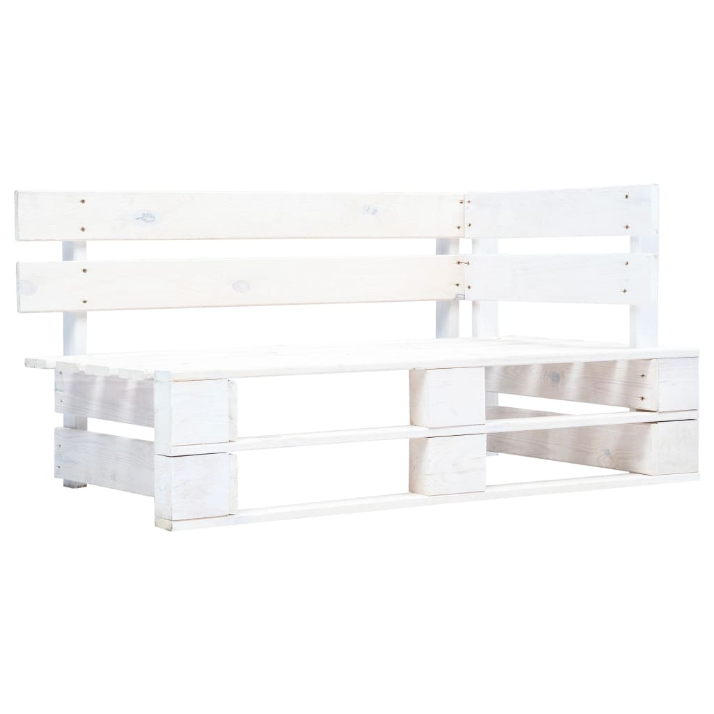 Garden Pallet Corner Bench Wood White