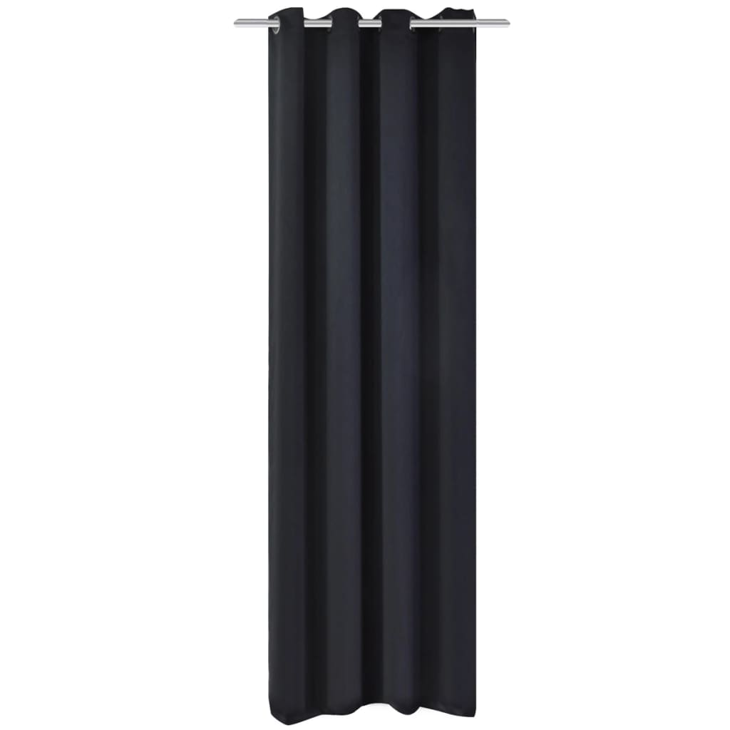 Blackout Curtain with Metal Eyelets 270x245 cm Black