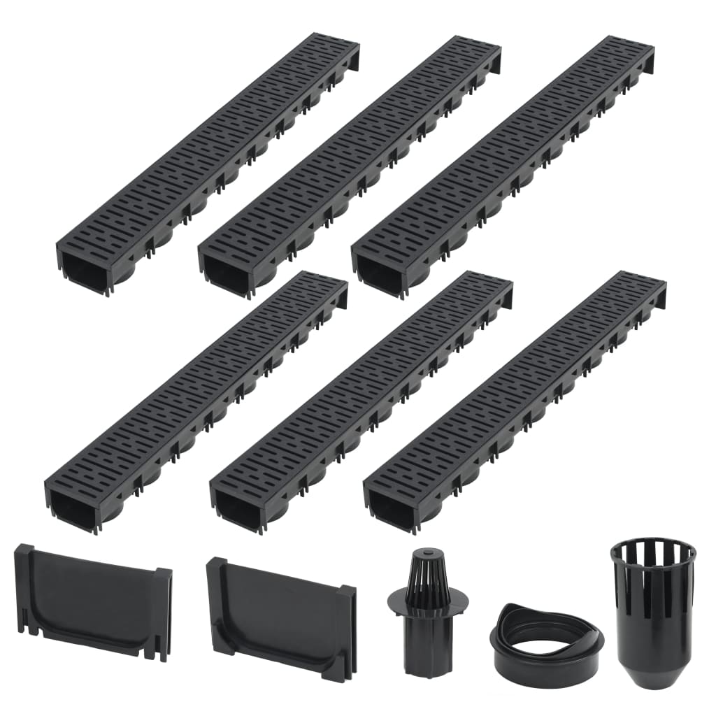 Drainage Channels 6 pcs Plastic 6 m