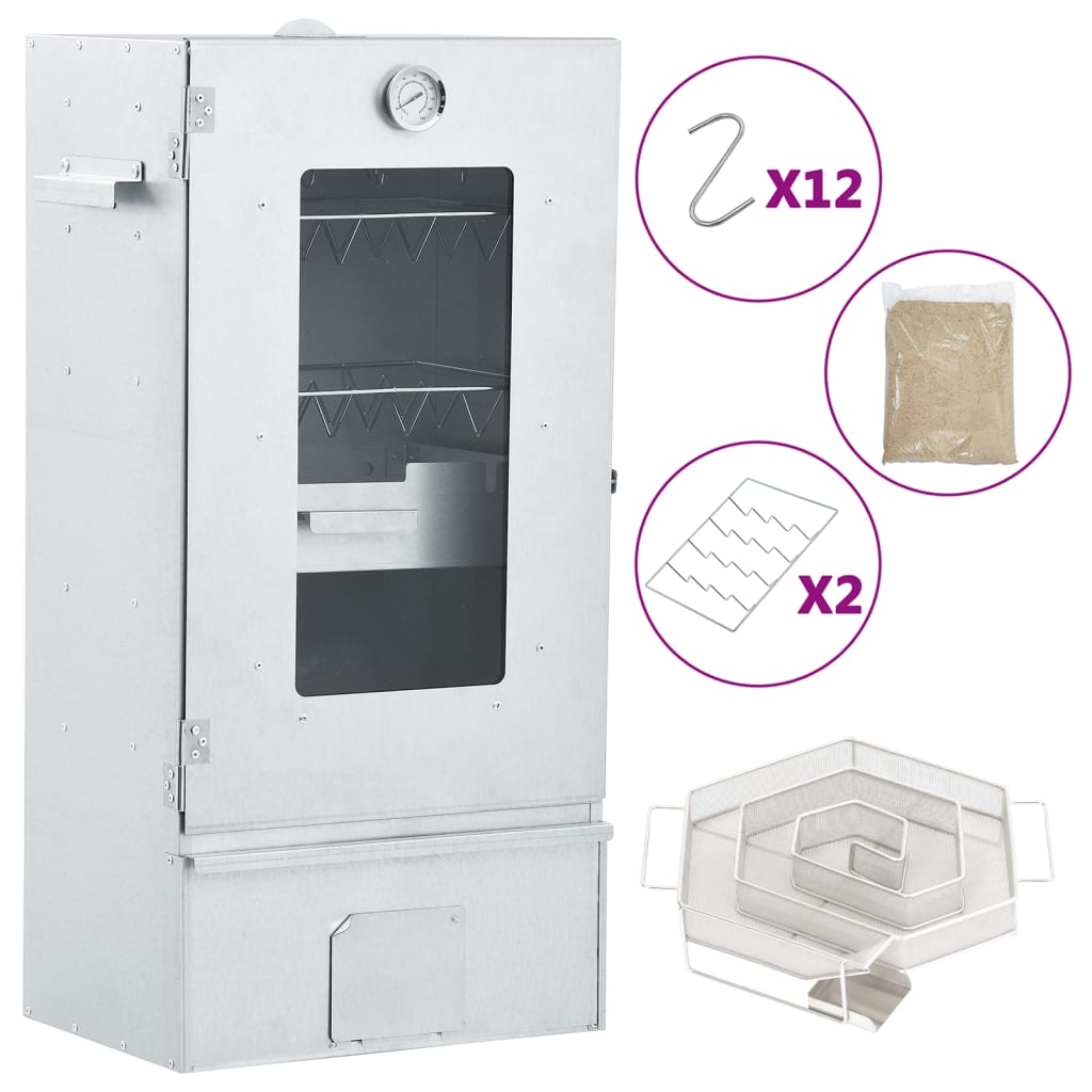 BBQ Oven Smoker with Cold Smoke Generator Galvanised Steel