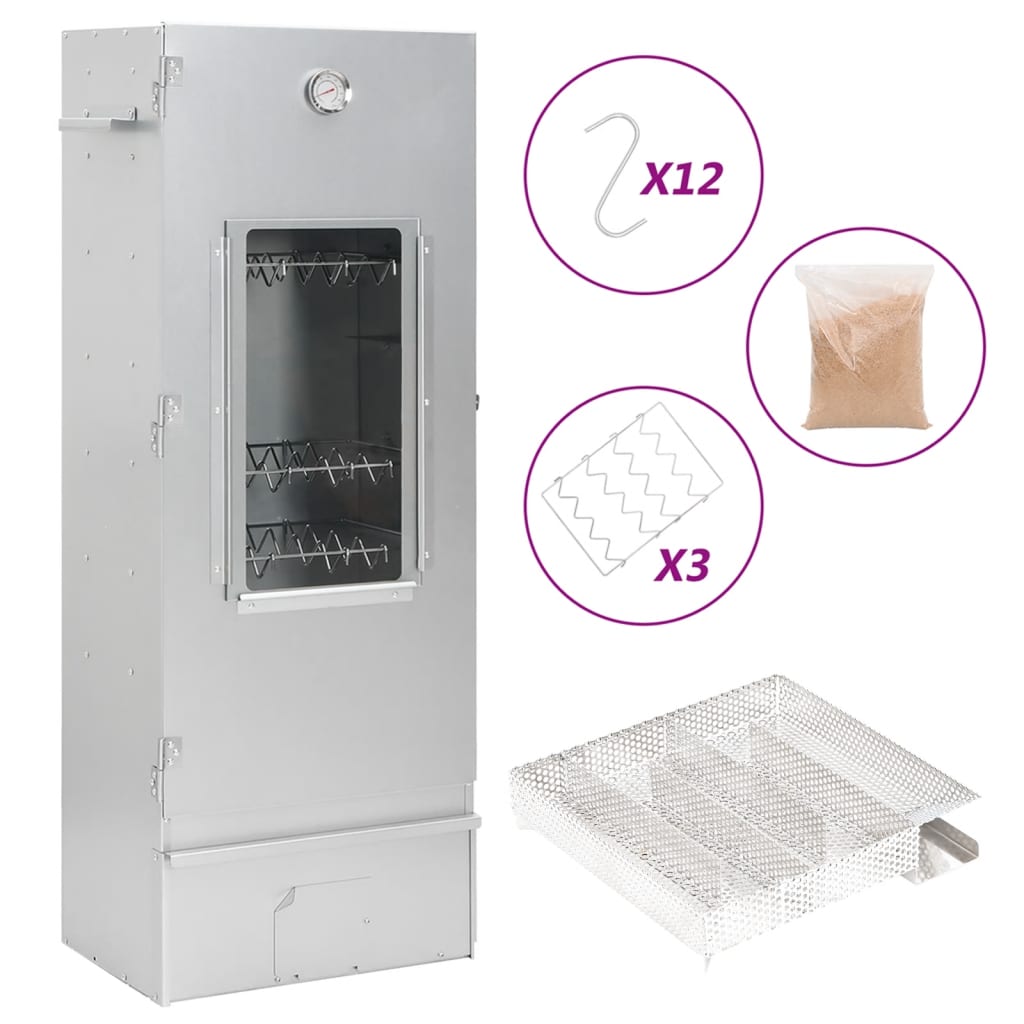 BBQ Oven Smoker with Cold Smoke Generator Galvanised Steel