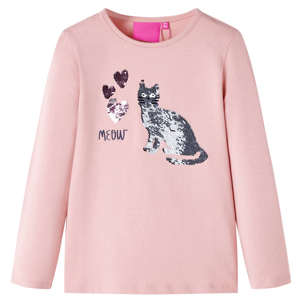 Kids' T-shirt with Long Sleeves Light Pink 140