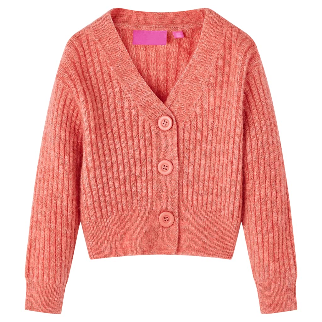 Kids' Cardigan Knitted Medium Pink 116