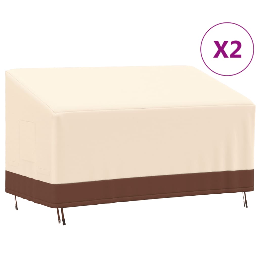 3-Seater Bench Covers 2 pcs 159x84x56/81 cm 600D Oxford Fabric